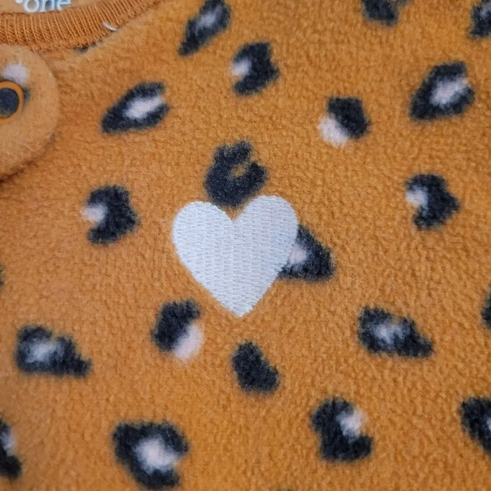 Just One You by Carter's Toddler Girls 2T Orange Cheetah Footie Pajamas